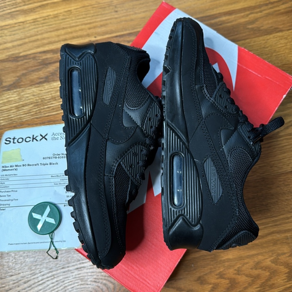 Women’s Air Max 90 Recraft Triple Black stock X verified deadstock